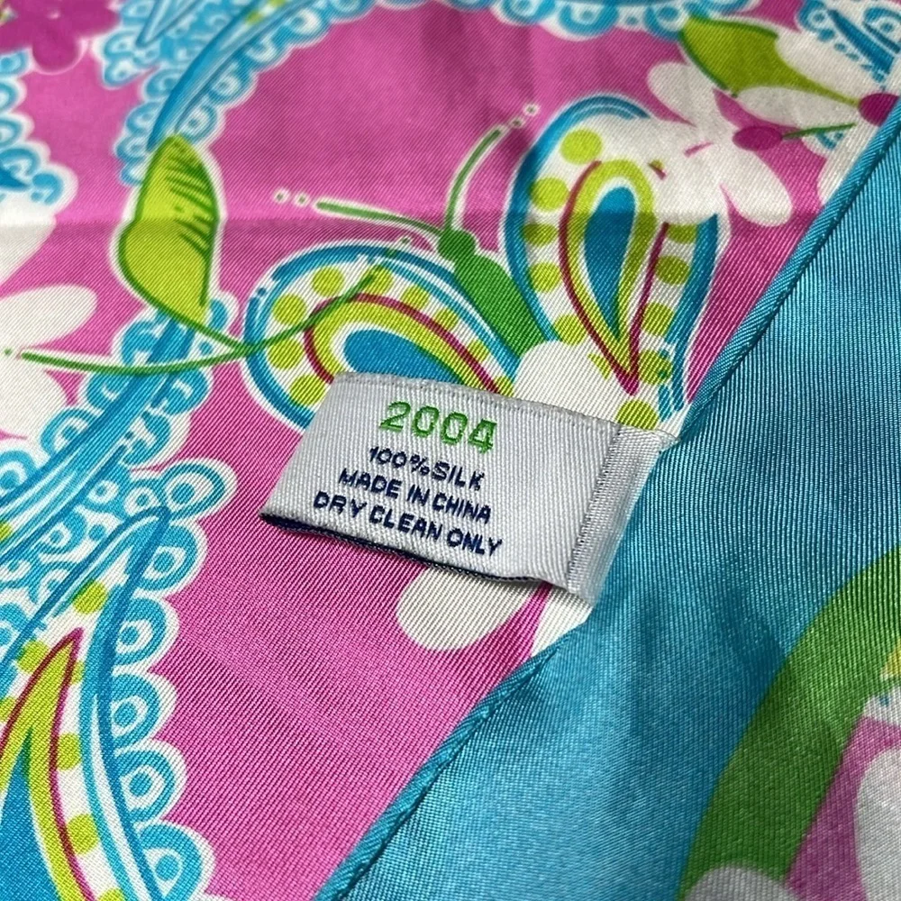 Lilly Pulitzer 100% Silk 2004 Made for Ford 56” x 13” Scarf - Perfect Condition